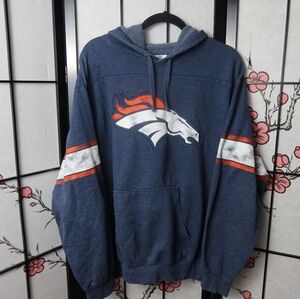 Denver Broncos Football Men's Blue Hoodie with Orange Accents